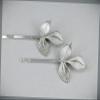 2 Silver Laurel Leaf Leaves Bobby Bobbi Pins Clip Barrette Hair Pin Set Of 2 Fashion hair Accessories for Women