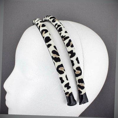 2 Cheetah Headband Leopard Animal Print Thin Skinny Narrow Hair Band White Tan Fashion hair Accessories for Women