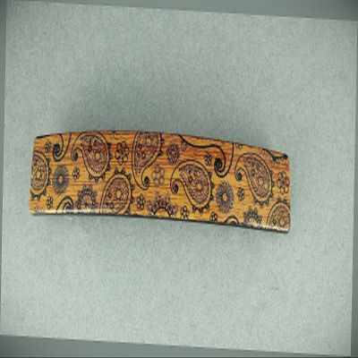Brown Copper Barrette Paisley Wood Grain Plastic Rectangle Hair Clip 4.25" Fashion hair Accessories for Women