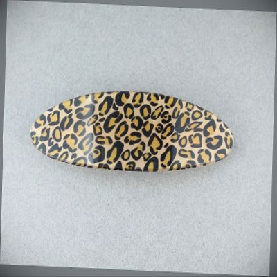 Black Brown Cheetah Leopard Print Curved Barrette Hair Clip Accessory 3.5" Long Fashion hair Accessories for Women
