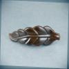 Brown Leaf Barrette Curved Hair Clip Leaves 4.5" Long Stamped Textured Plastic Fashion hair Accessories for Women view 1