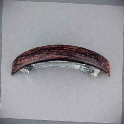 Brown Black Thin Skinny Narrow Rectangle Barrette Hair Clip 4.5" Long Brushed Fashion hair Accessories for Women