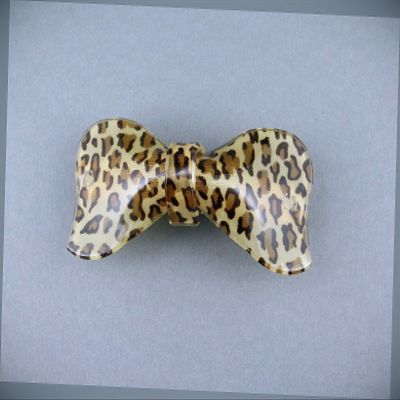 Cheetah Barrette Leopard Print Curved Hair Clip Accessory 3.25" Long Brown Tan Fashion hair Accessories for Women