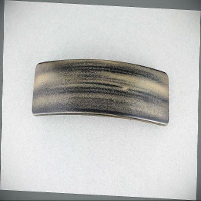 Black Gold Barrette Big Rectangle Hair Clip 4.25" Long Plastic Wood Grain Fashion hair Accessories for Women