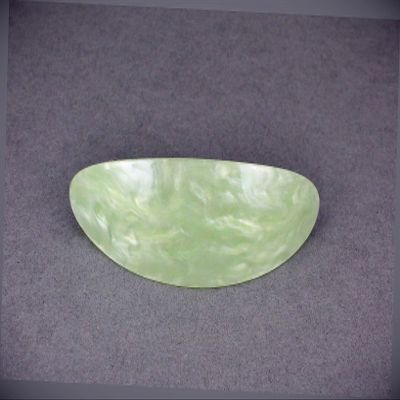 Green Marbled Oval Plastic Curved Barrette Hair Clip 3 7/8" Long 1 1/16" Wide Fashion hair Accessories for Women