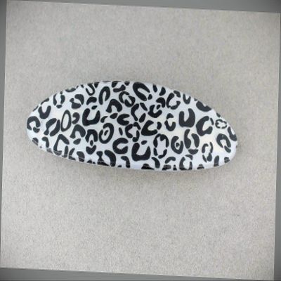 Black Grey Cheetah Leopard Print Curved Barrette Hair Clip Accessory 3.5" Long Fashion hair Accessories for Women