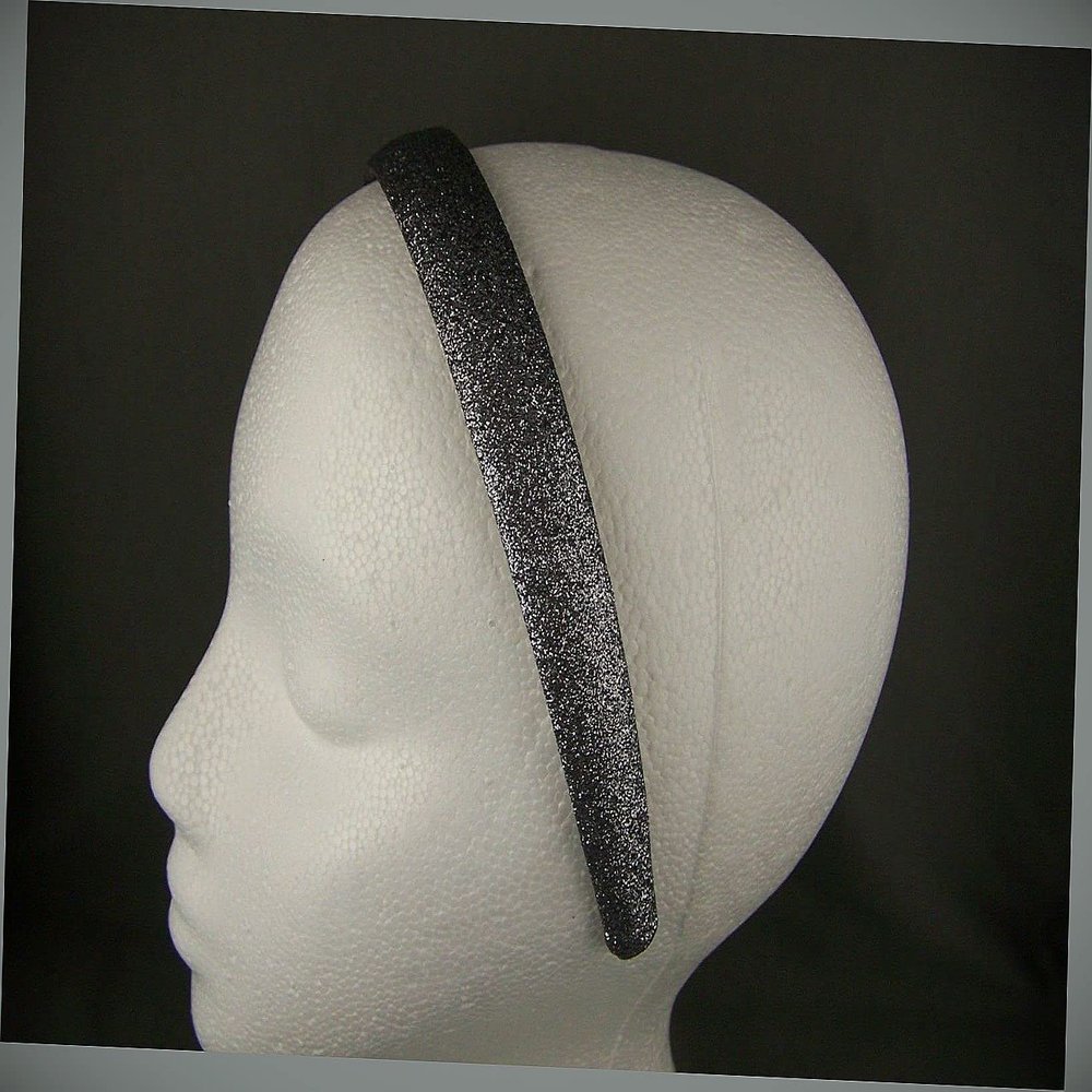 Grey Gray Headband Glitter Sparkly 7/8" Wide Headband Hair Band Accessory Pewter Fashion hair Accessories for Women