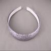 Grey Gray Headband Glitter Sparkly 7/8" Wide Headband Hair Band Accessory Pewter Fashion hair Accessories for Women view 3