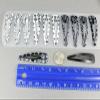 12 Snap Barrettes Metal Hair Clip 1 7/8" Long Black White Flower Print Floral Fashion hair Accessories for Women view 3