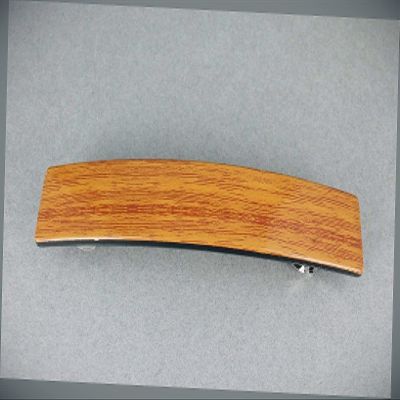 Copper Brown Barrette Wood Grain Pattern Rectangle Hair Clip Accessory 4.25" Fashion hair Accessories for Women
