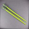 Green Crystal Wood Set 2 Hair Chop Sticks Accessory Picks Pins 7 1/8" Long Fashion hair Accessories for Women view 1
