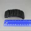 Black Barrette Scrunched Metallic Shiny Fabric Rectangle Hair Clip 3.75" Long Fashion hair Accessories for Women view 3