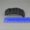 Black Barrette Scrunched Metallic Shiny Fabric Rectangle Hair Clip 3.75" Long Fashion hair Accessories for Women view 4