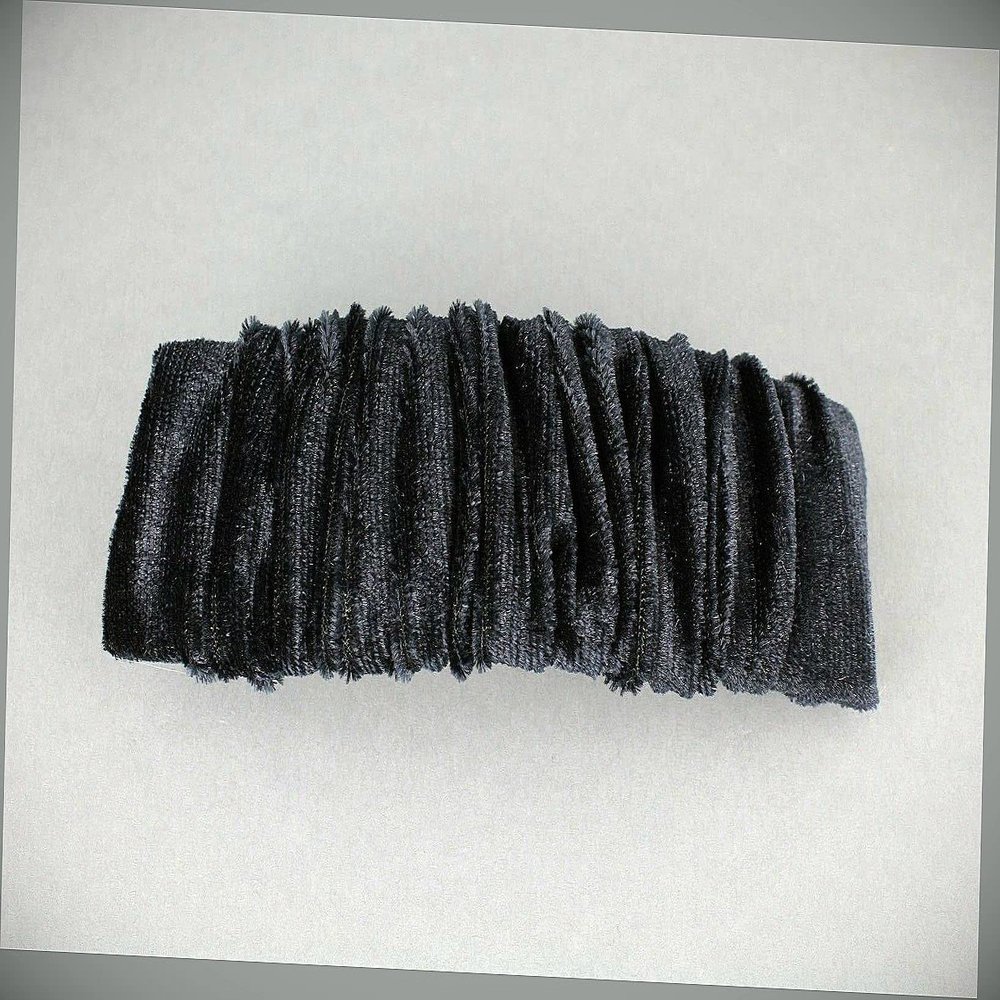 Black Velvet Barrette Scrunched Fabric Rectangle Hair Clip 4-4.25" Long Fashion hair Accessories for Women