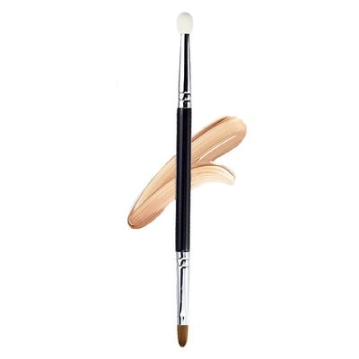 JasonYate Concealer brush,Dual Ended 2-in-1 Flat Brush with Makeup Sponge,Small - Dark Circles Puffiness, Puffy Eyes, Mature Skin, Tear Stains, Spots, Liquid Foundation Cream Contour Blending 1 Count