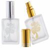 15ML Glass Perfume Bottles Empty Frosted Spray Perfume Bottles Square Refillable Portable Refillable Reusable Perfume Atomizer Vials Refillable Cosmetic Containers for Perfume Essential Oils Liquids (Gold Top) view 2