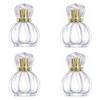 50ML Glass Perfume Bottles Empty Clear Crystal Spray Perfume Bottles with Gold Top Pumpkin Refillable Portable Refillable Reusable Perfume Atomizer Vials Refillable Cosmetic Containers for Perfume Essential Oils Liquids,4 Pack view 1