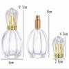 50ML Glass Perfume Bottles Empty Clear Crystal Spray Perfume Bottles with Gold Top Pumpkin Refillable Portable Refillable Reusable Perfume Atomizer Vials Refillable Cosmetic Containers for Perfume Essential Oils Liquids,4 Pack view 3