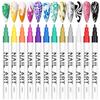 12 Color 3D Nail Art Pens Set, Kalolary Nail Pens Nail Point Graffiti Dotting Pen Drawing Painting Liner Brush for DIY Nail Art Beauty Adorn Manicure Tools view 1