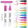 12 Color 3D Nail Art Pens Set, Kalolary Nail Pens Nail Point Graffiti Dotting Pen Drawing Painting Liner Brush for DIY Nail Art Beauty Adorn Manicure Tools view 2