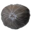 Suncolorhair Thin Skin Mens Toupee Human Hair With Grey Dark Brown Mixed 40% Grey Hair System (240#-2# color with 40% grey) view 1