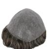 Suncolorhair Thin Skin Mens Toupee Human Hair With Grey Dark Brown Mixed 40% Grey Hair System (240#-2# color with 40% grey) view 2