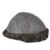 Suncolorhair Thin Skin Mens Toupee Human Hair With Grey Dark Brown Mixed 40% Grey Hair System (240#-2# color with 40% grey) view 4