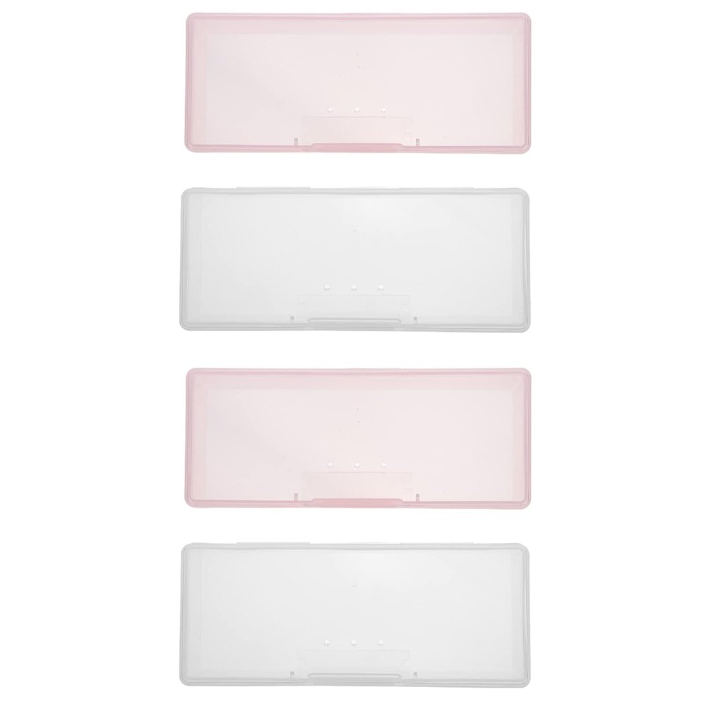 EXCEART 4pcs Nail Tool Storage Cases Transparent Nail Art Supply Boxes for Manicure Pedicure Tools for Home Salon Use Compact Design