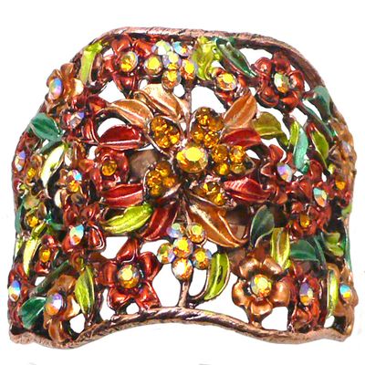 Crystal Flower Hair Holder Barrette Ponytail Hair Barrette for Women Girls YY86900-5autumn glory