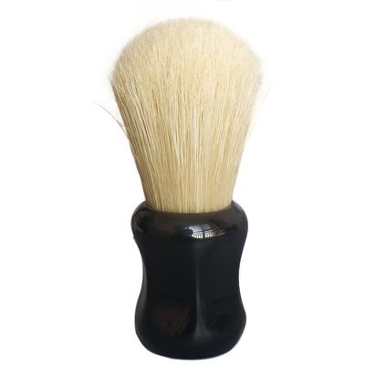 Dscosmetic plisoft boar bristle hair shaving brush good backbone and break in hair short handle (BLACK)