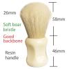 Dscosmetic plisoft boar bristle hair shaving brush good backbone and break in hair short handle (BLACK) view 2