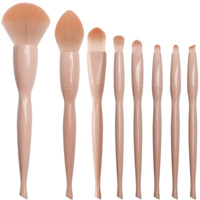 New Cute makeup brush Set For Cosmetic Soft Beauty Foundation Makeup Tools Microcrystalline Silk Fiber Hair 8 Makeup Brush Set loose powder brush brush foundation brush lip brush (Skin tone 8 brushes)