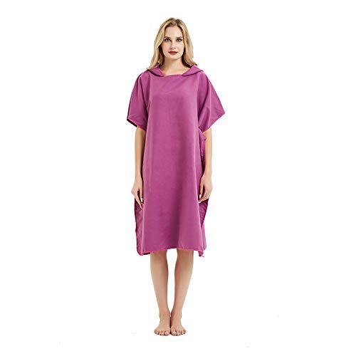 VeiledMoon Changing Robe with Hood Super Soft Towel Bathrobe Poncho for Swimming Diving Beach Water Sport Fast Dry Up