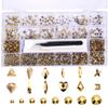 7800Pcs Glass Crystals Rhinestone for Nail Art Crafts,Multi Shapes Nail Gems Flatback Rhinestone,Jewels Diamonds Stone Kit with Picking Pen,1 Tweezers,1 Cleaning Cloth,1 Pair Gloves(Gold) view 1