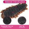 Oseti Short Mohawk Wig Clip on Hair Extensions for Black Women Cute and Curly Mohawks, Kinky Curly Afro Faux Hawk Clip in Hair Pieces for Women with Thinning Hair Brown Hawks Wig with Bangs (1B/30) view 3