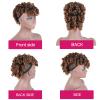 Oseti Short Mohawk Wig Clip on Hair Extensions for Black Women Cute and Curly Mohawks, Kinky Curly Afro Faux Hawk Clip in Hair Pieces for Women with Thinning Hair Brown Hawks Wig with Bangs (1B/30) view 4