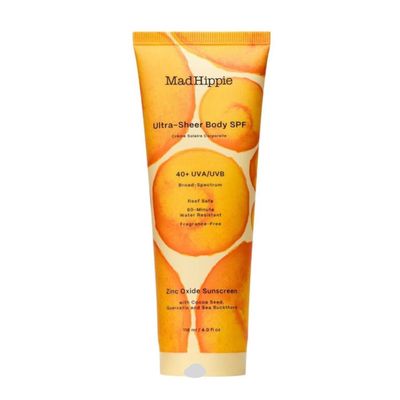 Mad Hippie Body Sunscreen SPF 40, Ultra Sheer Mineral Lotion with Zinc Oxide, Antioxidant Sun Protection, Fragrance-Free, Reef Safe, 4 Oz