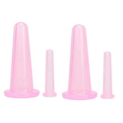 Beetoo Natural Silicone Massage Cup, Anti Cellulite Facial Cupping Therapy for Face Neck Body, Vacuum Suction Massage Cups, Anti-Aging Beauty Tool (Pink)