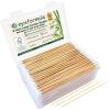 400 Pcs 6 Inch Long Cotton Swabs with Storage Box - 100% Natural Cotton Buds with Bamboo Sticks - Non Sterile Cotton Tipped Applicators for Dog Ear & Gun Cleaning, Makeup Remover view 1