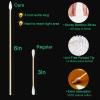 6 Inch Pointed Tips Cotton Swabs - Long Wooden Stick Cotton Buds Pointed Cotton Swabs With Case - Cotton Tipped Applicators For Makeup, Cleaning Gun, Electronics, Hard To Reach Area(400 count) view 3