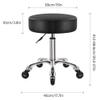 WKWKER Heavy Duty Rolling Stool with Wheels Hydraulic Swivel Adjustable Rolling Stool Ergonomic Thick Leather Seat Chair for Kitchen Drafting Lab Office Salon Massage  Black view 3