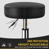 WKWKER Heavy Duty Rolling Stool with Wheels Hydraulic Swivel Adjustable Rolling Stool Ergonomic Thick Leather Seat Chair for Kitchen Drafting Lab Office Salon Massage  Black view 4