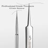 Professional Facial Blackhead Remover Tweezers,3Pcs Precision Pimple Popper Tool Kit for Whitehead Ance Blemishs Comedones Stainless Steel Makeup Tool - Matte view 3