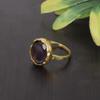 Shilpi Impex Gold Plated Brass Purple Amethyst Hydro Ring For Men and Women (11.5) view 4