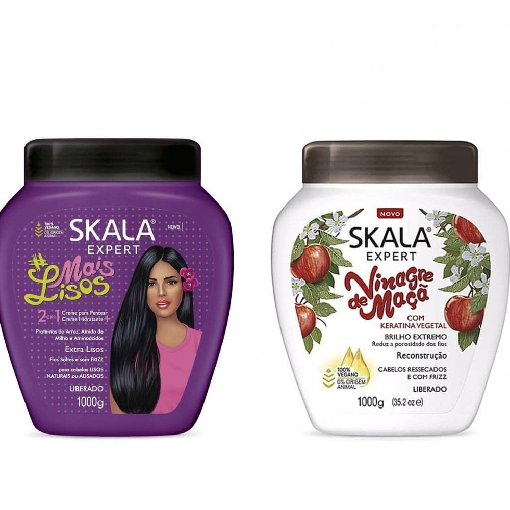 Brex America Brazilian Hair Treatment Keratina (Keratin) Plus Creme Treatment 1000g by Skala+ SKALA Mais Lisos Hair Cream 1000, 2.2 Pound (Pack of 2)