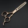 Professional Hair Cutting Shears, Professional japan 440c steel 6 '' rose gold bamboo hair scissors cutting barber haircut thinning shears hairdresser scissors (Color : Cutting) view 2