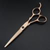 Professional Hair Cutting Shears, Professional japan 440c steel 6 '' rose gold bamboo hair scissors cutting barber haircut thinning shears hairdresser scissors (Color : Cutting) view 3