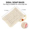 8 Pack Soap Bag Natural Sisal Soap Saver Bag Pouch Mesh Waste Exfoliating Foaming and Drying Soap Holder for Shower view 3