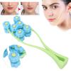 Flower Type Massage Roller, face Massage Roller Plastic Material Letter Shaped face Massager (Blue) view 2