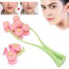 Flower Type Massage Roller, face Massage Roller Plastic Material Letter Shaped face Massager (Pink) view 2